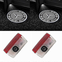 (5) 2x Car Door Led Projector For Mercedes Benz Gls/glc/glb/gla/a/b/c/e-