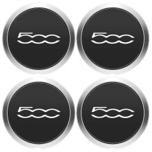 4pcs 133mm Hubcap for Fiat 500 Wheels Centre Hub Caps Set 68078419AC 68078421AC Dust Cover Sliver 51884863