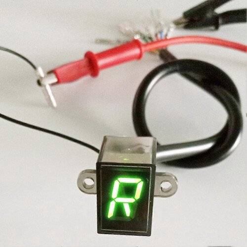 (Blue) 12V Universal Motorcycle Digital LED Gear Indicator Shift Lever Sensor Display 2