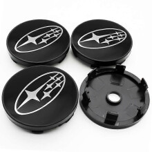 (60mm Black) 4pcs 56+60mm Car Wheel Hub Center Caps Sticker Rim Cover Auto Badge Emblem Styling For Subaru STI Impreza Forester XV Tribeca