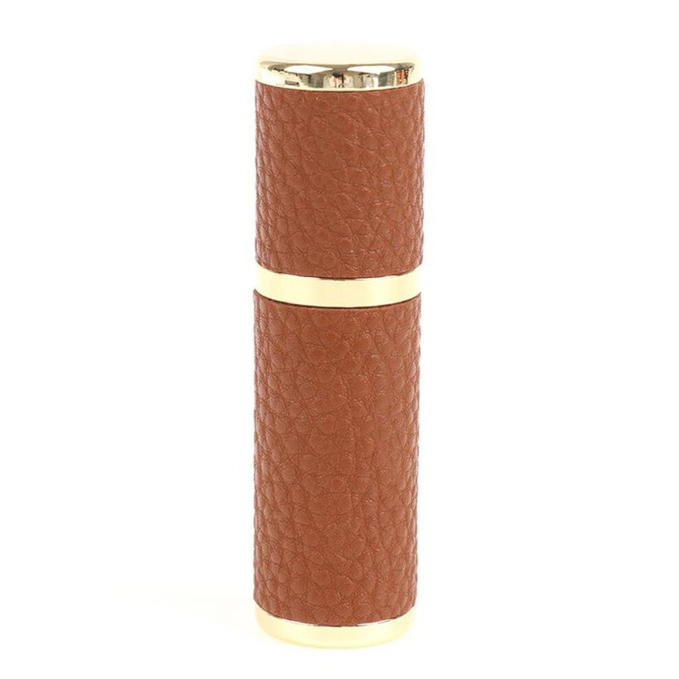 (brown) 5ml Leather Perfume Bottle Portable Sprayer Refillable Empty Perfume Atomizer