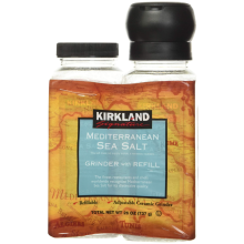 Kirkland Signature Mediterranean Sea Salt Adjustable Grinder + Refill 737g