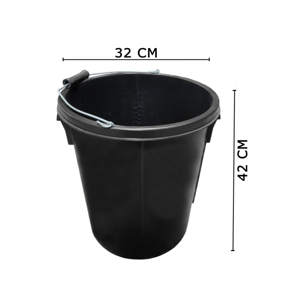 X2 Plaster Bucket For Building Mixing And Holding Water- Black 5061086700869