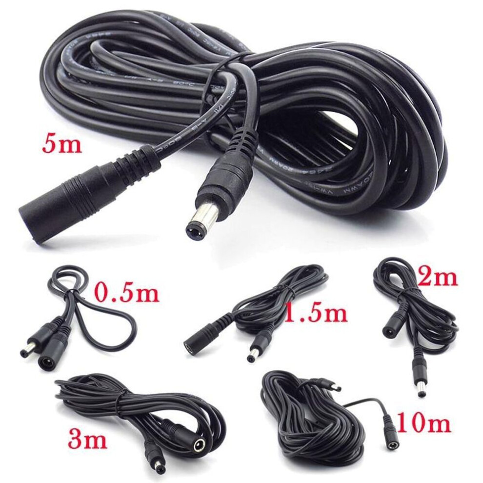 (as the picture, 1.5m) Female To Male Plug Cctv Dc Power Cable Extension Cord Adapter 12v Power Cords 5.5*2.1mm For Camera