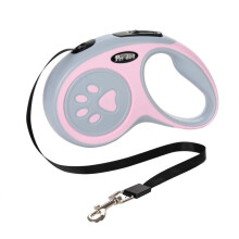 (3M, pink) 3m 5m Dog Leash for Small Dogs Cats Retractable Durable Paw Design Pet Leashes Outdoor Walking Chihuahua Yorkshire Supplies