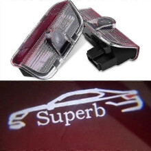 (B) 2pcs Welcome Logo Laser Car Door Light Projector Lamp Led Courtesy Light For Skoda Superb 2009-2018 Mk2 Mk3 Superb Accessories