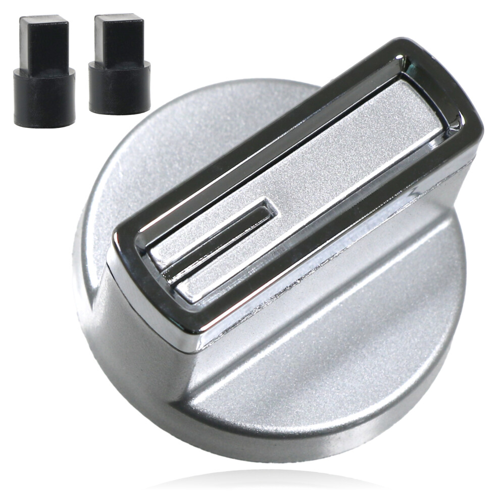 Spares2go Universal Silver and Chrome Control Switch Knob for Oven Cooker & Hob 38mm 6mm D Shaft (Silver, Pack of 4)