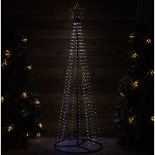 1.4m Light up Christmas Pyramid Cone Tree with 308 White & Warm White LEDs