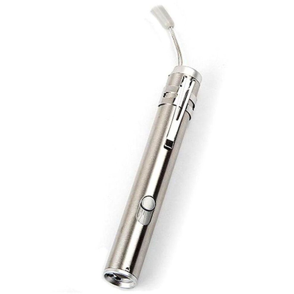 (silver) 3 In1 Mini Usb Rechargeable Led Laser Uv Torch Pen Flashlight Multifunction Lamp Flash Deal
