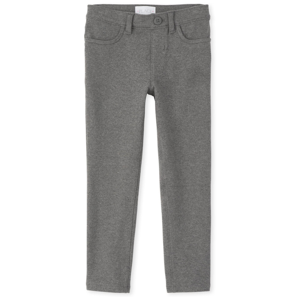 The Children's Place girls Ponte Knit Pull on Jeggings Pants  Dk Heather Gray Single  14 US