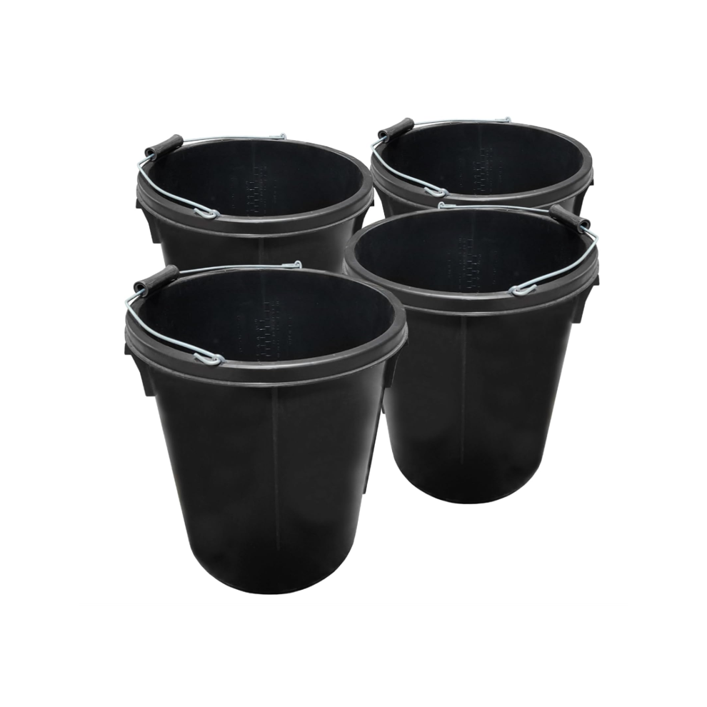 X4 25L Plaster Bucket For Building Mixing And Holding Water- Black 5061086700883