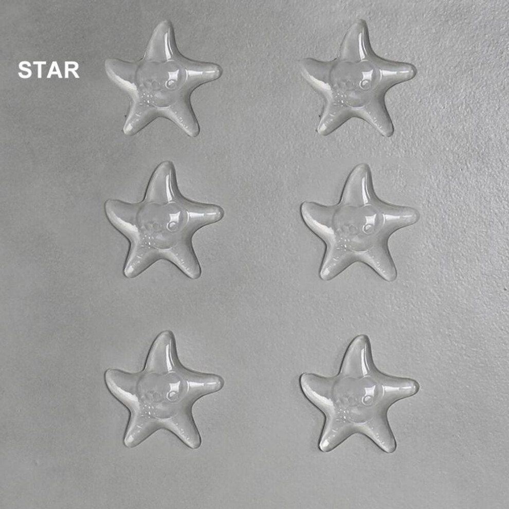 (40x8mm Star) 6pcs/set Transparent Soft Silicone Wall Protector Door Handle  Bumper Protective Plug Non Slip Door Stopper Self-adhesive Bumper