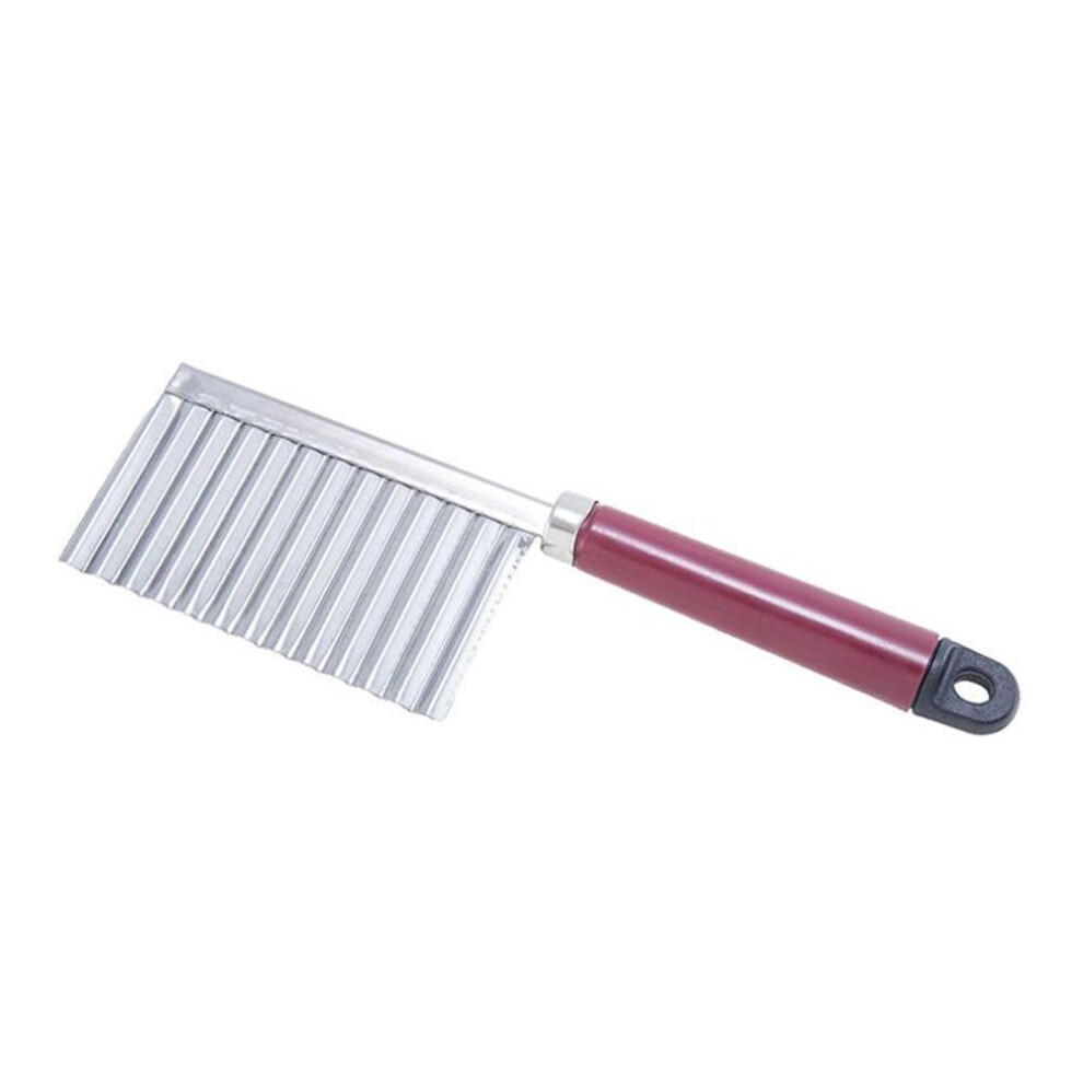 (red) Potato French Fry Cutter Stainless Steel Kitchen Accessories Wave Knife Serrated Blade Chopper Carrot Slicer Vegetable Tools