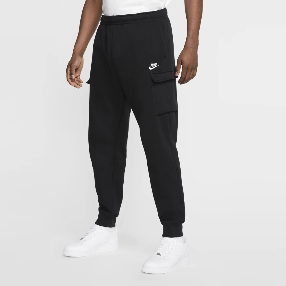Nike (, Xl) Mens Sportswear Club Fleece Cargo Joggers Black