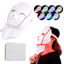 LED Face Light Therapy Mask 7 Color Lights Face Mask Neck Rejuvenation Therapy Wrinkles Anti Aging Light Therapy Face Care Skin Treatment
