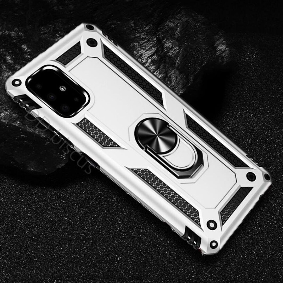 (, Huawei P30 Pro) Armor Shockproof Ring Case For Samsung Galaxy A12 A14 A34 A54 A51 M12 M32 A32 A13 A53 A52 S21 S20 S9 Honor 10I 8A 10 Lite Red Silver 5478182303243