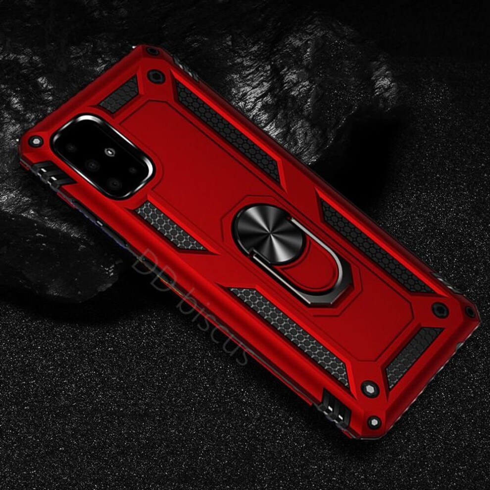 (red, Samsung A30S) Armor Shockproof Ring Case For Samsung Galaxy A12 A14 A34 A54 A51 M12 M32 A32 A13 A53 A52 S21 S20 S9 Honor 10i 8A 10 Lite Redmi No-image-OPC-PG5PRNJ-NEW