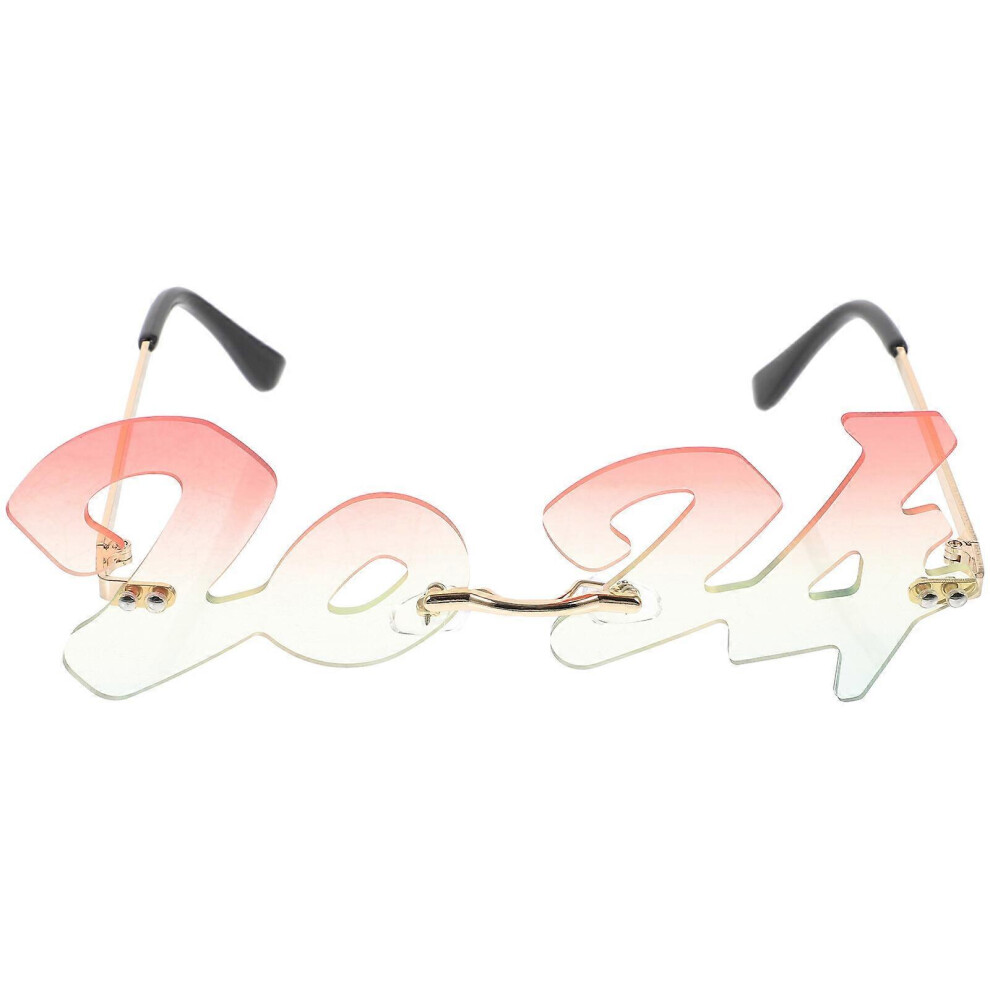 Kricely (Colorful, One Size) New Year Eyeglasses Party Sunglasses Prop Funny Sunglasses 2024 Eyeglasses Rimless Sunglasses Not,Specified