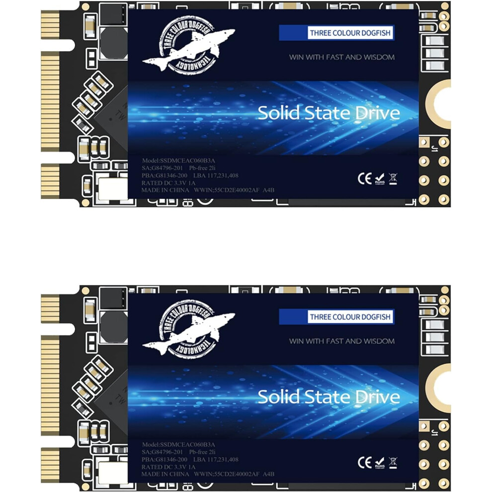 Dogfish Ssd Sata M.2 2242 256Gb Ngff Internal Solid State Drive High Performance Hard Drive Desktop Laptop Sata Iii 6Gb/S(256Gb*2Packs) 719244599095