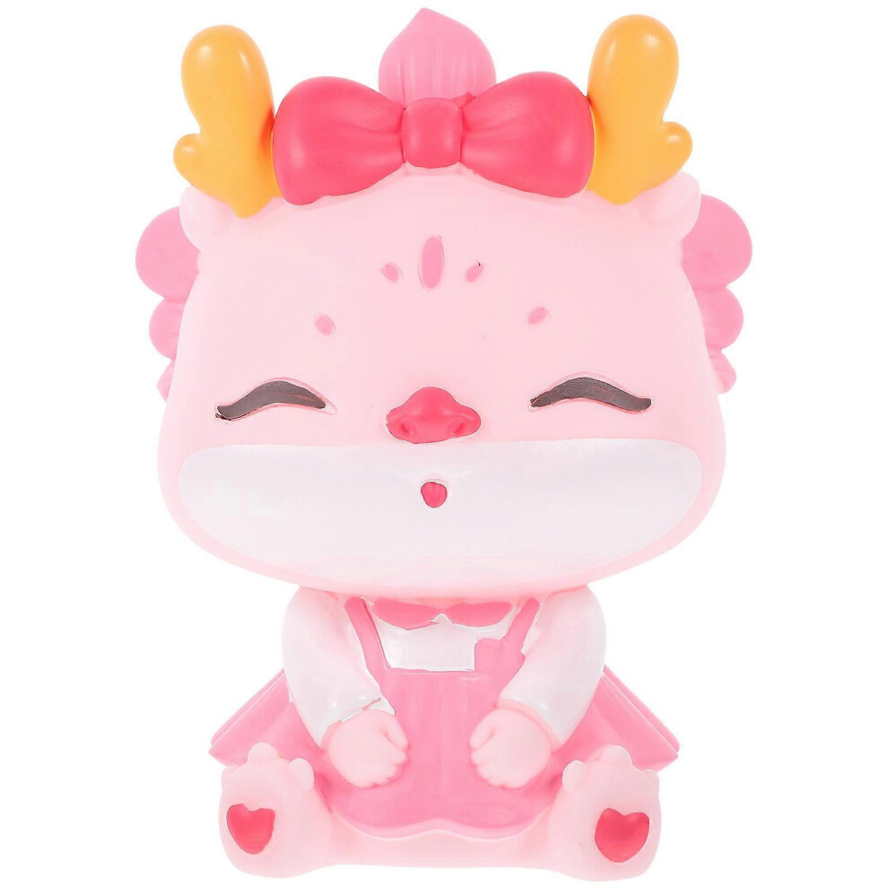 Kricely (, One Size) Dragon Piggy Bank Cartoon Dragon Coin Bank Saving Jar Spring Festival Gift Pink