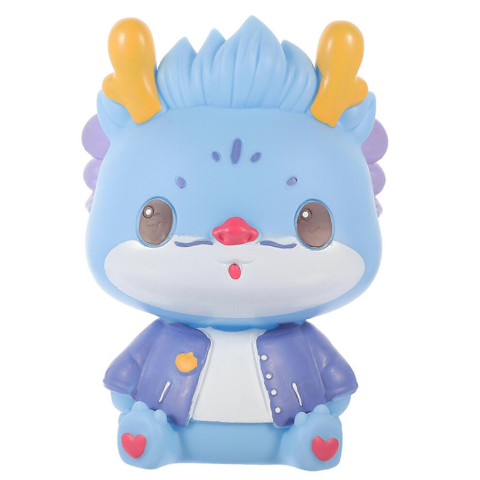 Kricely (Sky-, One Size) Dragon Piggy Bank Cartoon Dragon Coin Bank Saving Jar Spring Festival Gift Blue