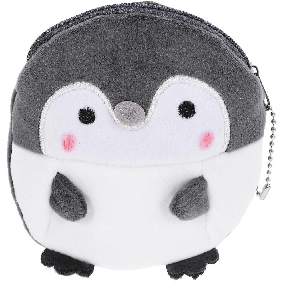 Kricely (, One Size) Plush Penguin Purse Cute Coin Purse Small Purse Portable Change Purse Cute Purse Grey