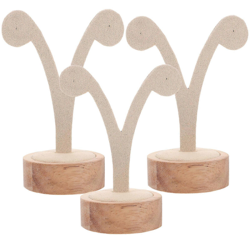 Kricely (, One Size) 3Pcs Earring Display Organizers Tabletop Ear Stud Earring Display Racks Showing Racks Beige