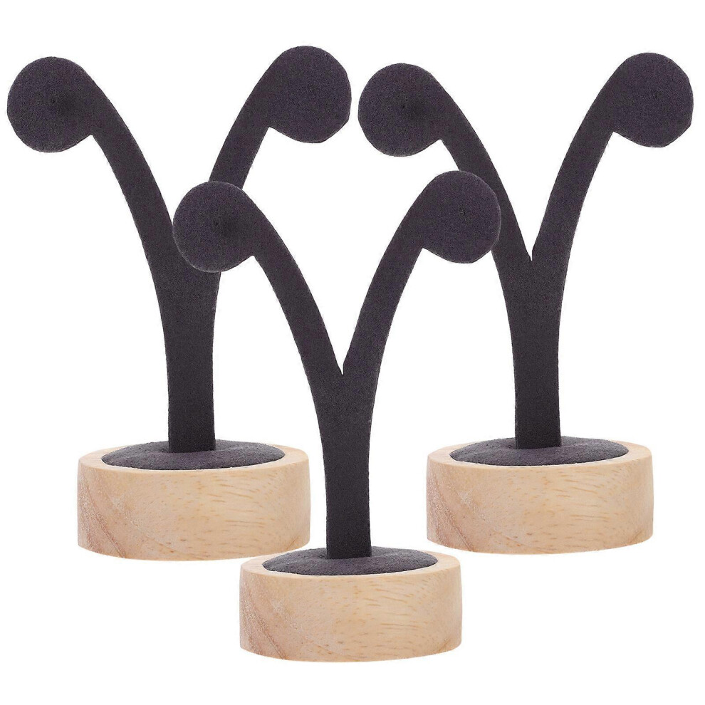 Kricely (, One Size) 3Pcs Earring Display Organizers Tabletop Ear Stud Earring Display Racks Showing Racks Black