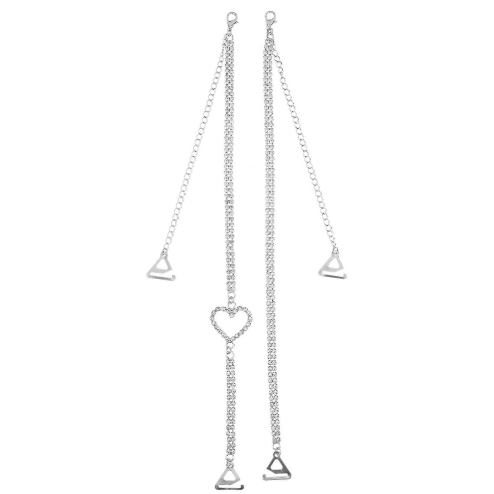 Kricely (As Show, One Size) 1 Pair Bra Straps Rhinestone Shoulder Straps Strapless Dress Straps Replacements Not,Specified