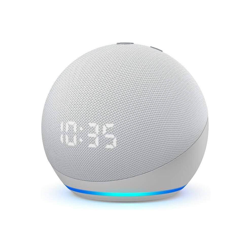 Amazon Echo Dot 4th Gen Smart Speaker with Clock & Alexa - White