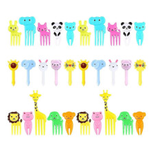 (As show, One size) 30x Mini Kids Animal Food Fruit Picks Forks Lunch Box Accessory Decora Tools