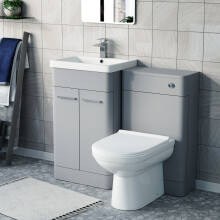Nes Home Matte Grey 500mm Freestanding Basin Vanity WC Unit & Toilet