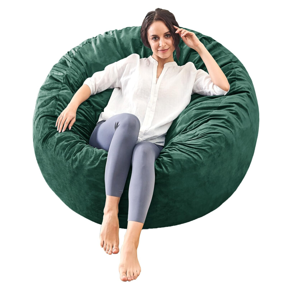 Pouf ILPEOD pour adultes, meubles en mousse à mémoire de forme, pouf pour enfants et adolescents, canapé avec housse en microfibre douce, rond