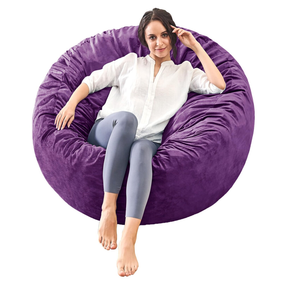 Pouf ILPEOD pour adultes, meubles en mousse à mémoire de forme, pouf pour enfants et adolescents, canapé avec housse en microfibre douce, rond