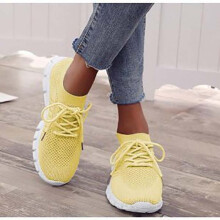 (yellow, 37) New Women's Sneakers Spring Flat Shoes Casual Women Vulcanized Summer Light Mesh Breathable Female Running Shoes