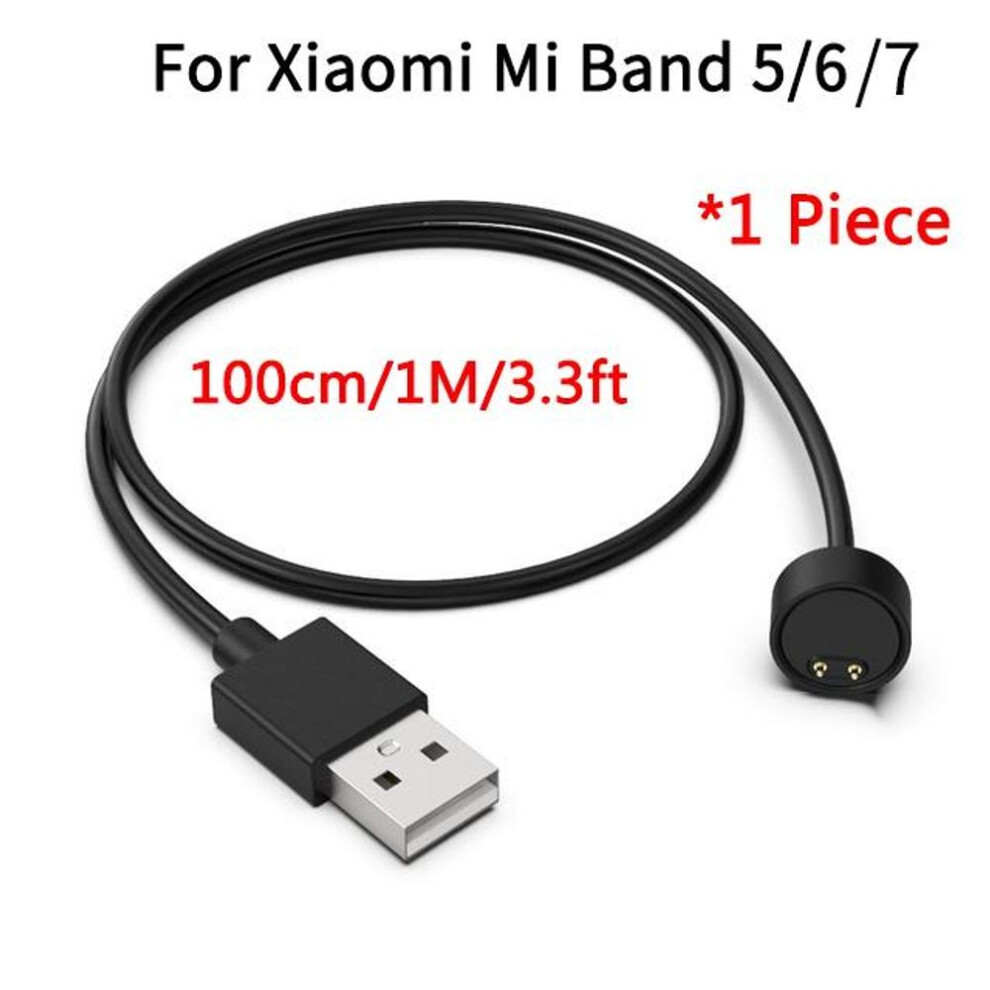(black) 1m Usb Charger Cable Xiaomi Mi Band 5 6 7 Magnetic Charging Adapter Wire Cord Nfc Smart Watch Wristband Bracelet For Miband 6 7