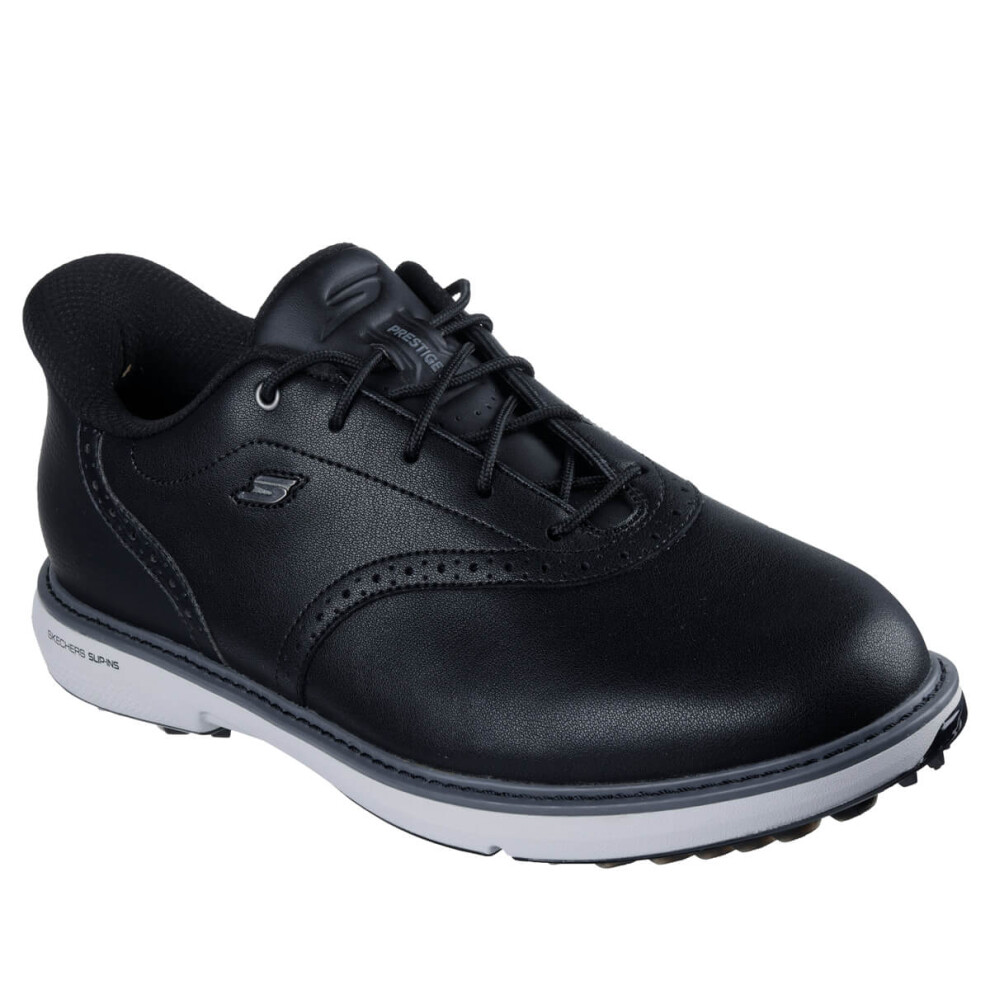 (UK 8, Black) Skechers Mens 2025 Slip-ins GO GOLF Prestige SL Leather Waterproof Golf Shoes