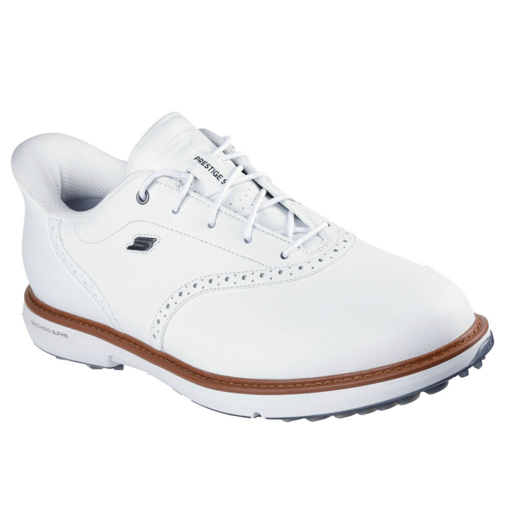 (UK 9, White) Skechers Mens 2025 Slip-ins GO GOLF Prestige SL Leather Waterproof Golf Shoes