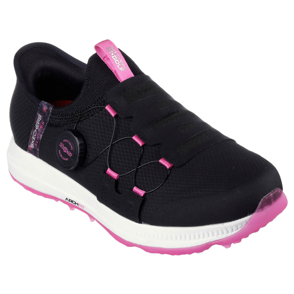 (UK 5, Black/Pink) Skechers Womens 2025 GO GOLF Elite 5-Slip 'In Waterproof Comfortable Golf Shoes