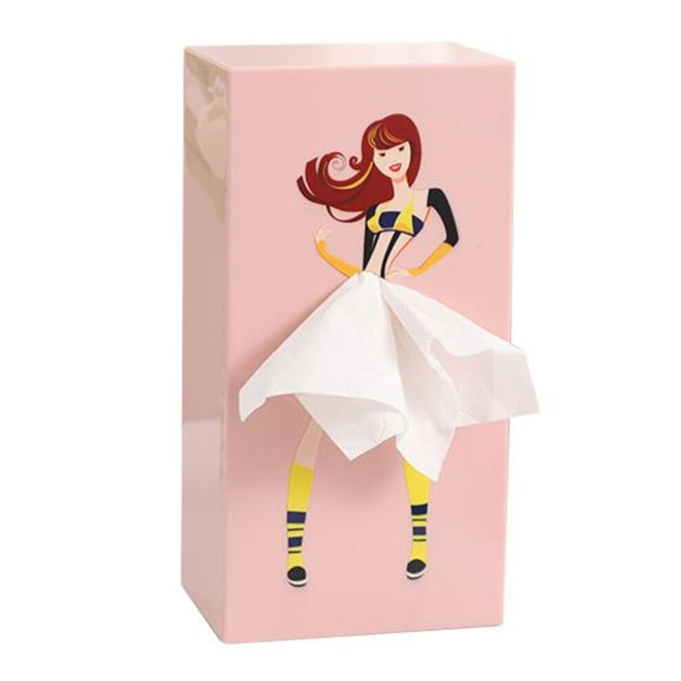(pink) Face Towel Container Storage Box Large Capacity Dustproof Desktop/wall-mounted Tissue Storage Bin Paper Dispenser Decoration