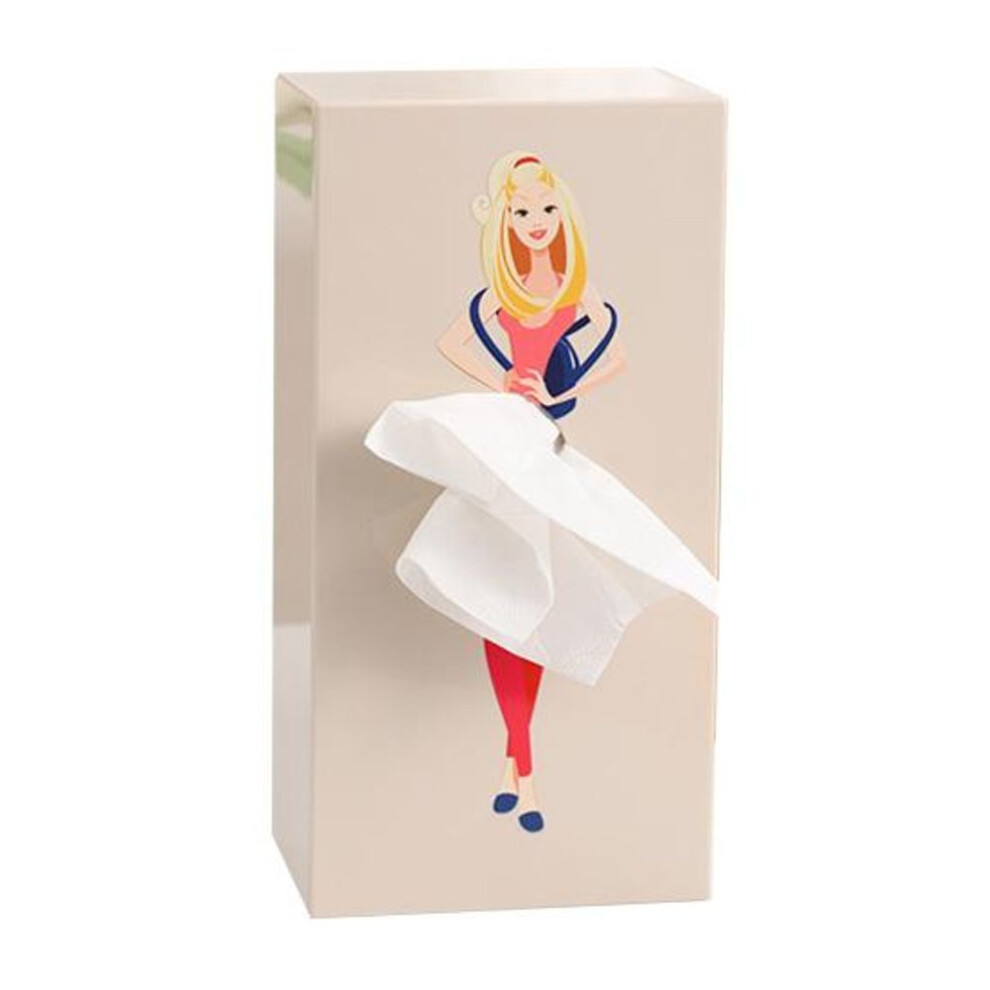 (apricot) Face Towel Container Storage Box Large Capacity Dustproof Desktop/wall-mounted Tissue Storage Bin Paper Dispenser Decoration