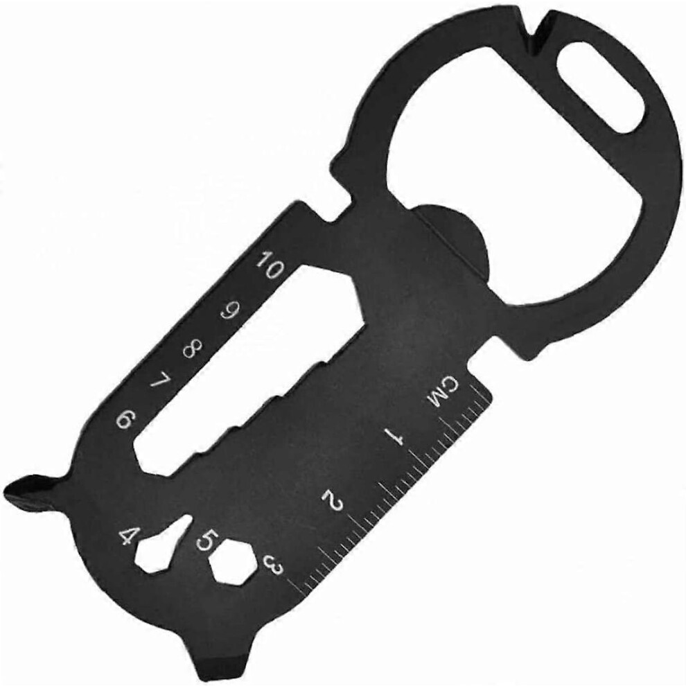 Black Bottle Opener Keychain Outdoor Multifunctional Edc Tool (Black)1Pc 5014561677927