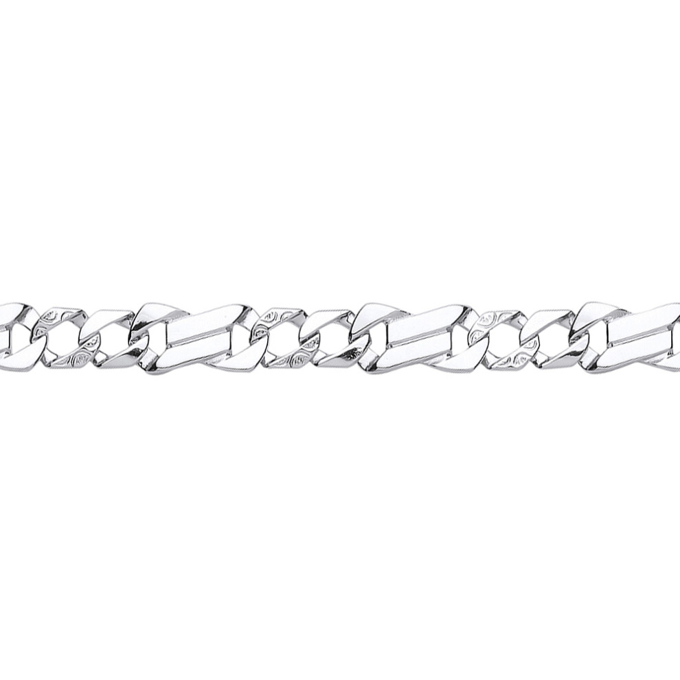 Jewelco London Mens Sterling Silver Infinity Curb Cast Bracelet 9mm 8.5 inch - GVB395