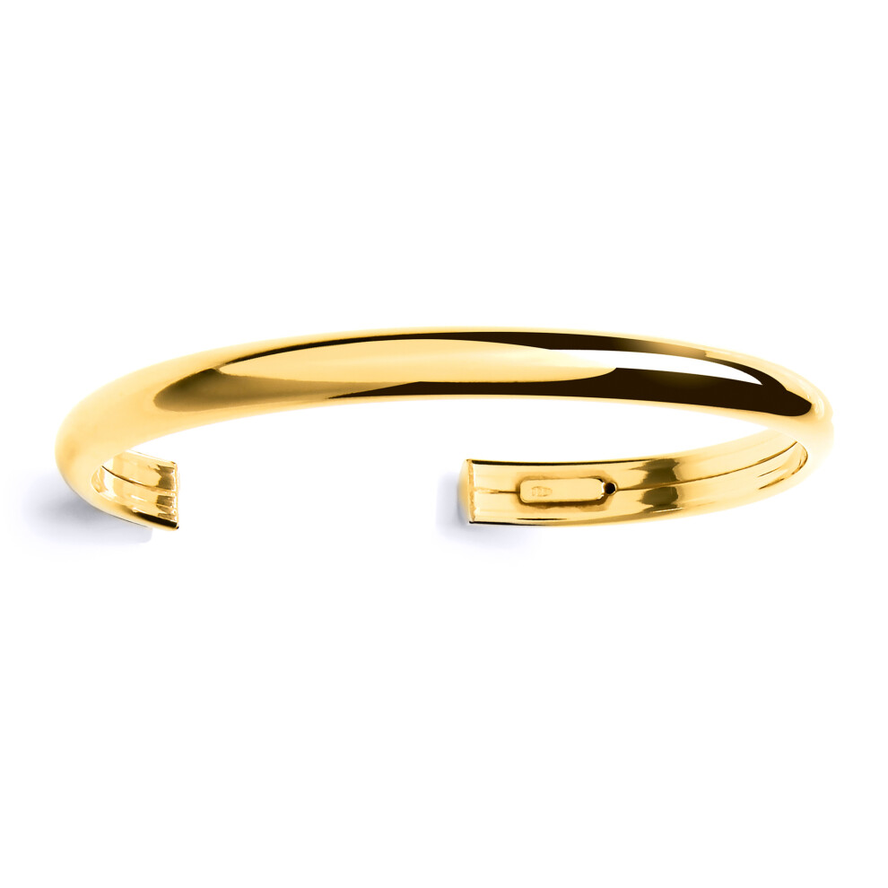 Jewelco London Ladies Gold-Plated Sterling Silver Dome Torque Cuff Bangle Bracelet - GVG176GOLD