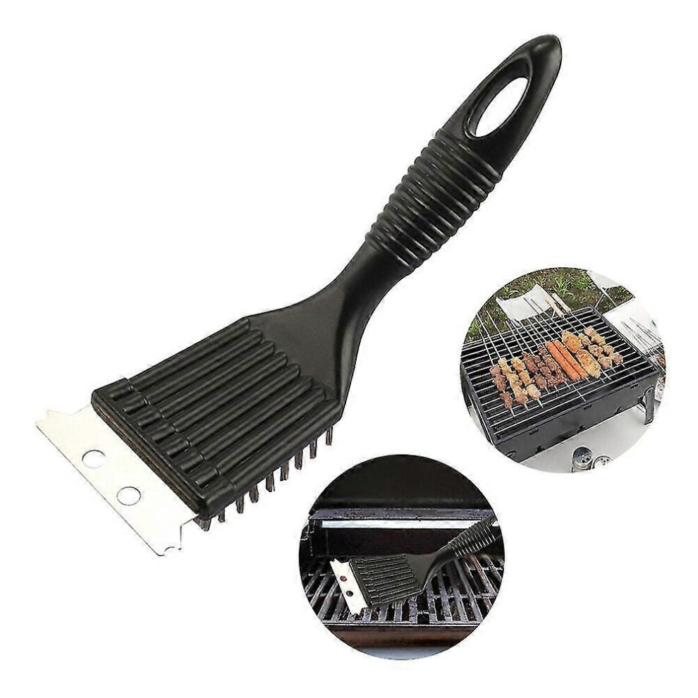 Wire Bristles Cleaning Brushes Barbecue Cleaning Brush Bbq Gril Home Outdoor Bbq Cleaning Tool Cooking Accessories1PcsBlack