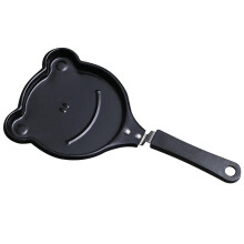 Mini Egg Breakfast Fryer Multi-Styles Non-Stick Pan Pancakes Crepe Pan Molds for HomeFrog Pattern(2Pcs,Black)