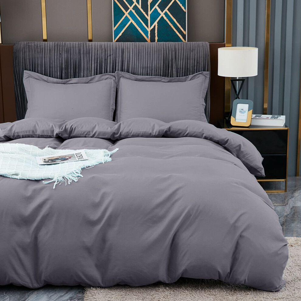 Housses de couette BBANGD California King Parure de lit ultra douce et respirante en microfibre lavée 3 pièces avec fermeture éclair Cl