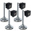 Rostfreier Fu M12x150 80mm mit Gummipuffer + Einsatz 30x30x1,5mm - 4er Set 1