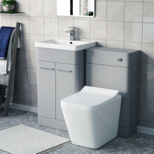 Nes Home Matte Grey 1000mm Freestanding Basin Vanity WC Unit & Square Toilet