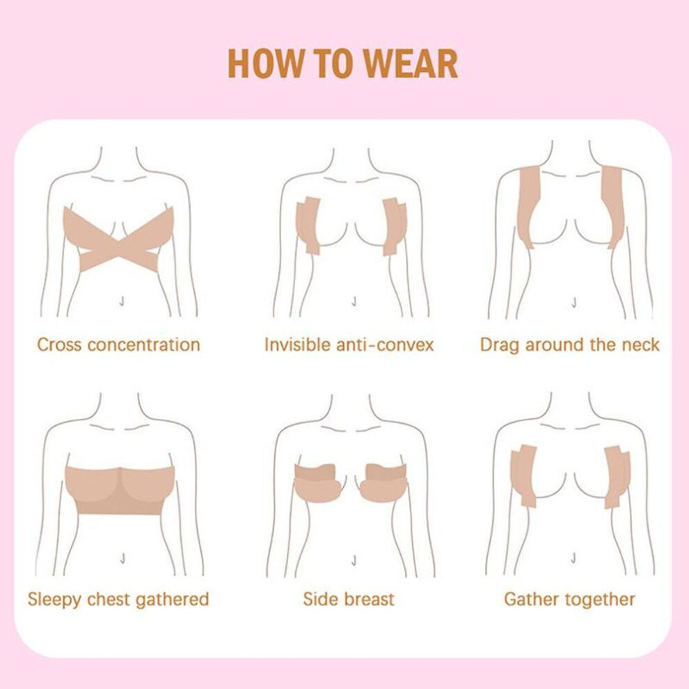 Women Transparent Chest Sticker Breast Lifting Push Up Strapless Invisible Tapes